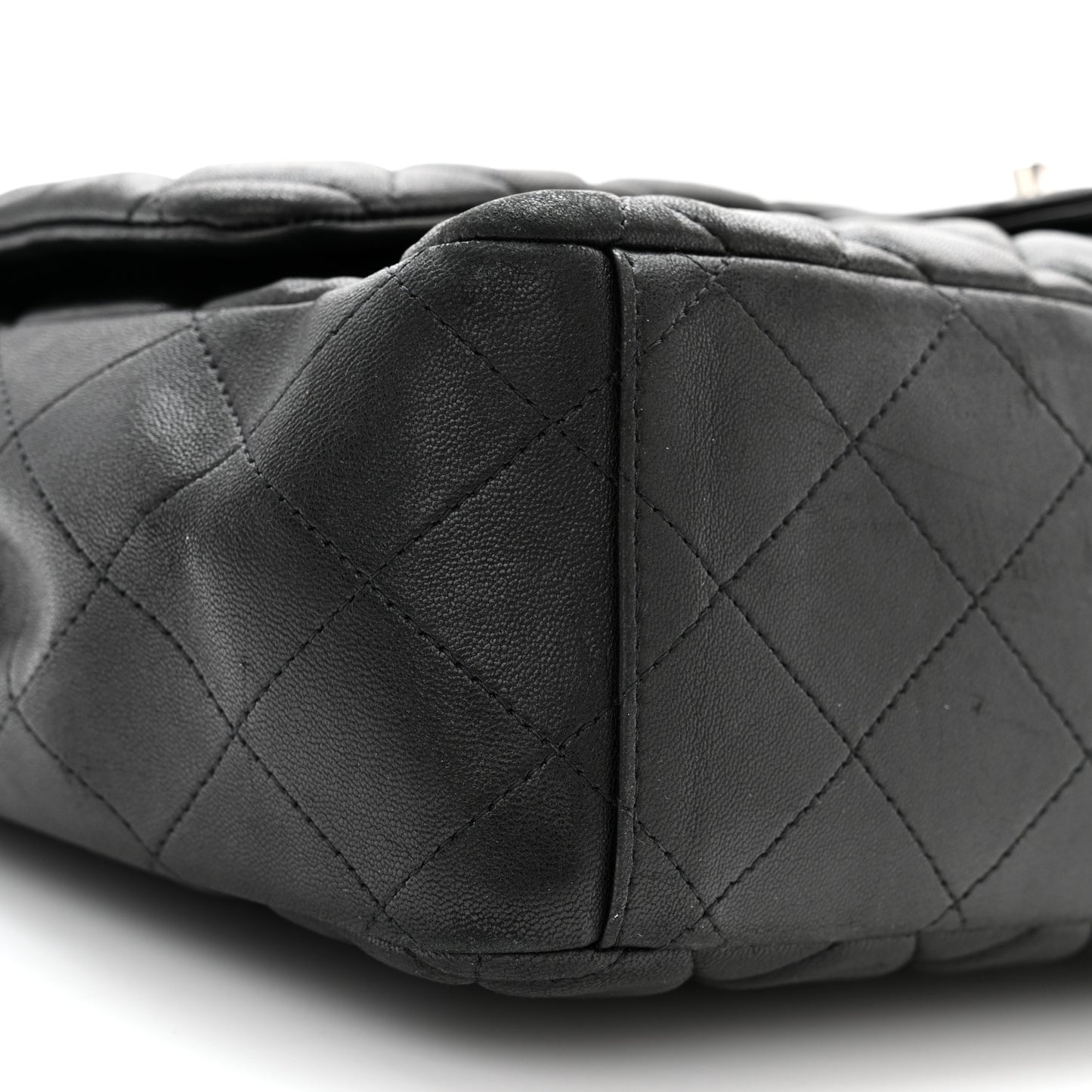 Lambskin Quilted Maxi Single Flap Black