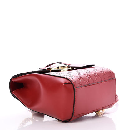 Gucci Guccissima Signature Padlock Backpack Hibiscus Red 4 of 9
