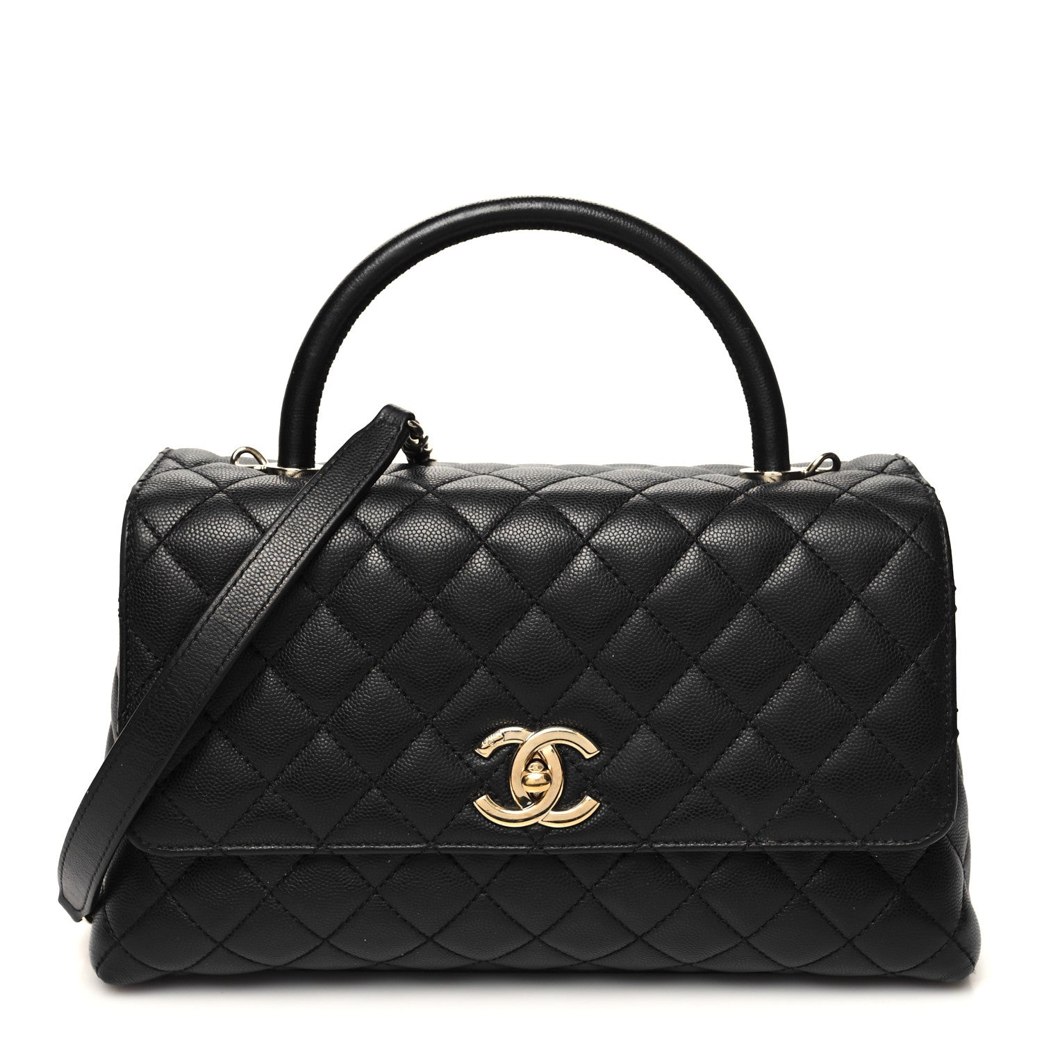 Chanel Caviar Quilted Small Coco Handle Flap Black 1 of 12