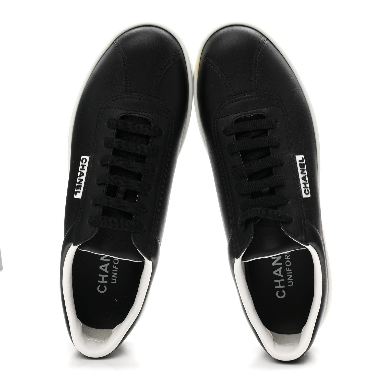 Chanel Calfskin CC Womens Sneakers 40 Black 2 of 9