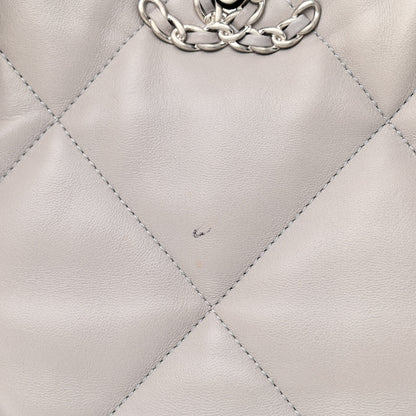 Chanel Lambskin Quilted Chanel 19 Shopping Bag Grey 11 of 12