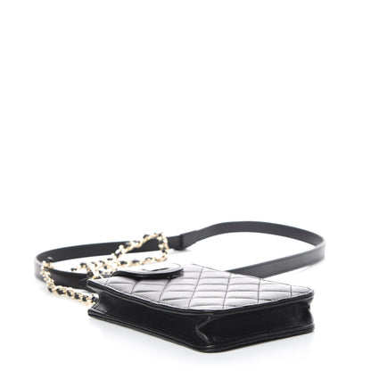 Chanel Lambskin Quilted CC Phone Holder Black 4 of 12