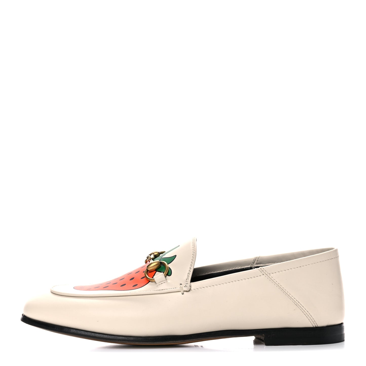 Calfskin Taste Strawberry Womens Brixton Horsebit Loafers 36 Ivory Red