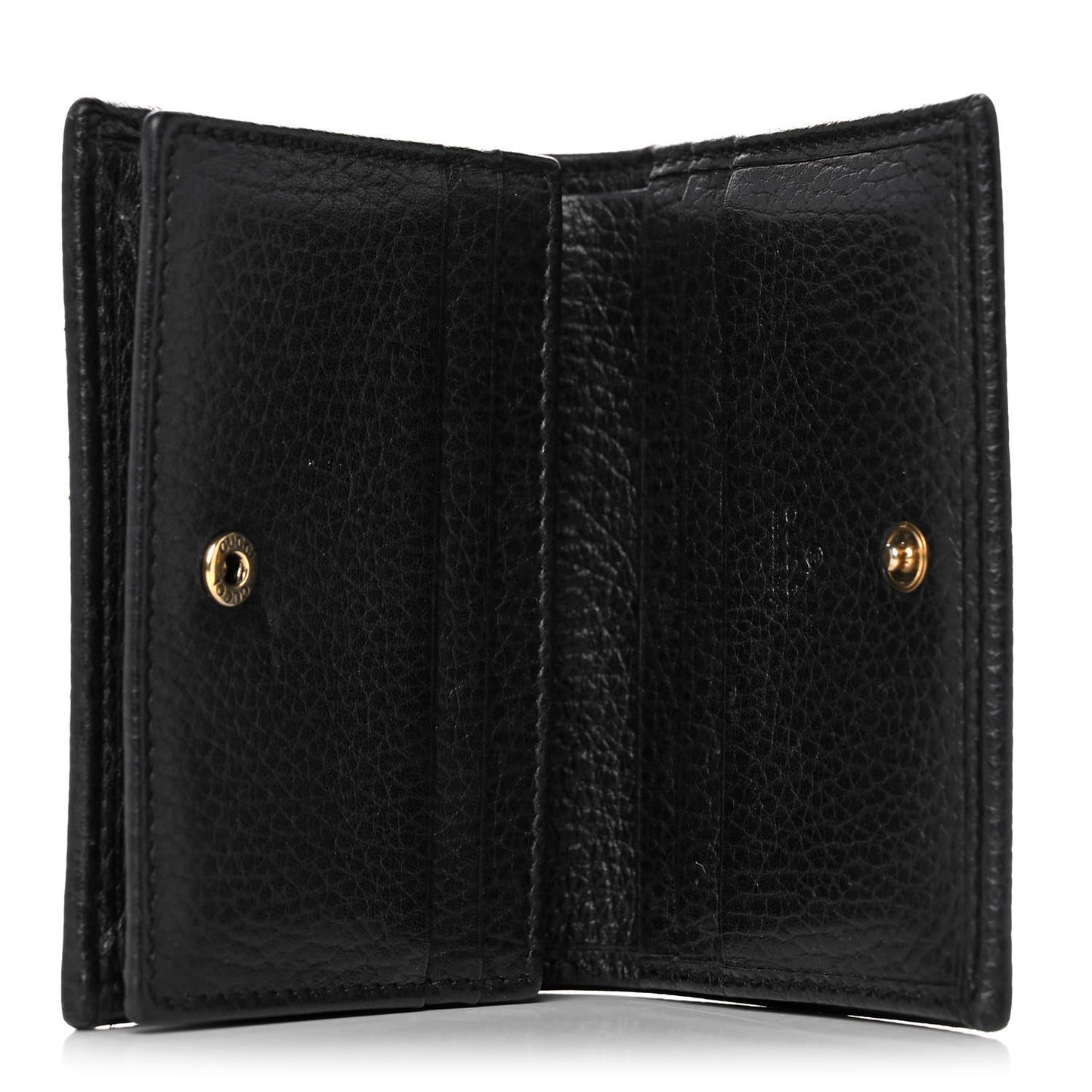 Pebbled Calfskin Butterfly Card Case Black