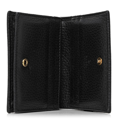Gucci Pebbled Calfskin Butterfly Card Case Black 5 of 13