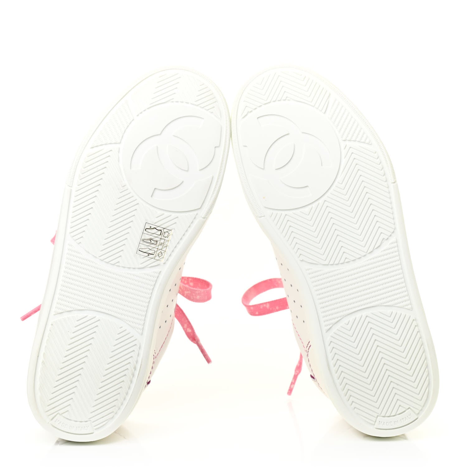 Chanel Calfskin Womens Logo Sneakers 36 White Pink 5 of 8