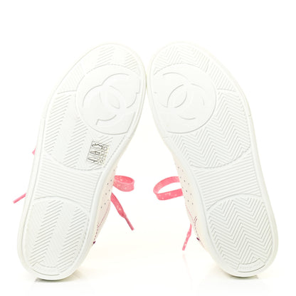 Chanel Calfskin Womens Logo Sneakers 36 White Pink 5 of 8