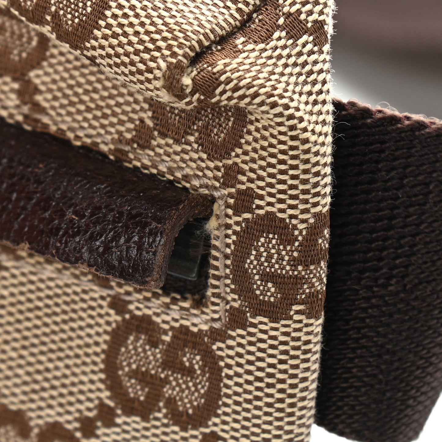 GG Monogram Double Pocket Belt Bag Dark Brown