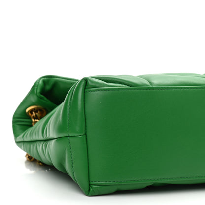 Saint Laurent Lambskin Quilted Small Loulou Puffer Monogram Chain Satchel New Vert 9 of 10