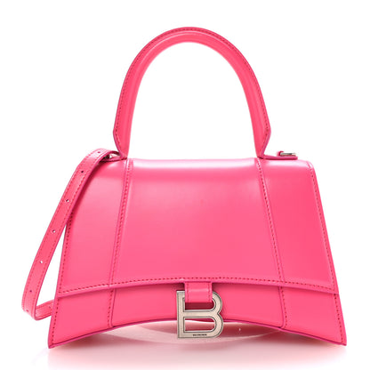 Balenciaga Shiny Box Calfskin Small Hourglass Top Handle Bag Acid Fuchsia 1 of 10