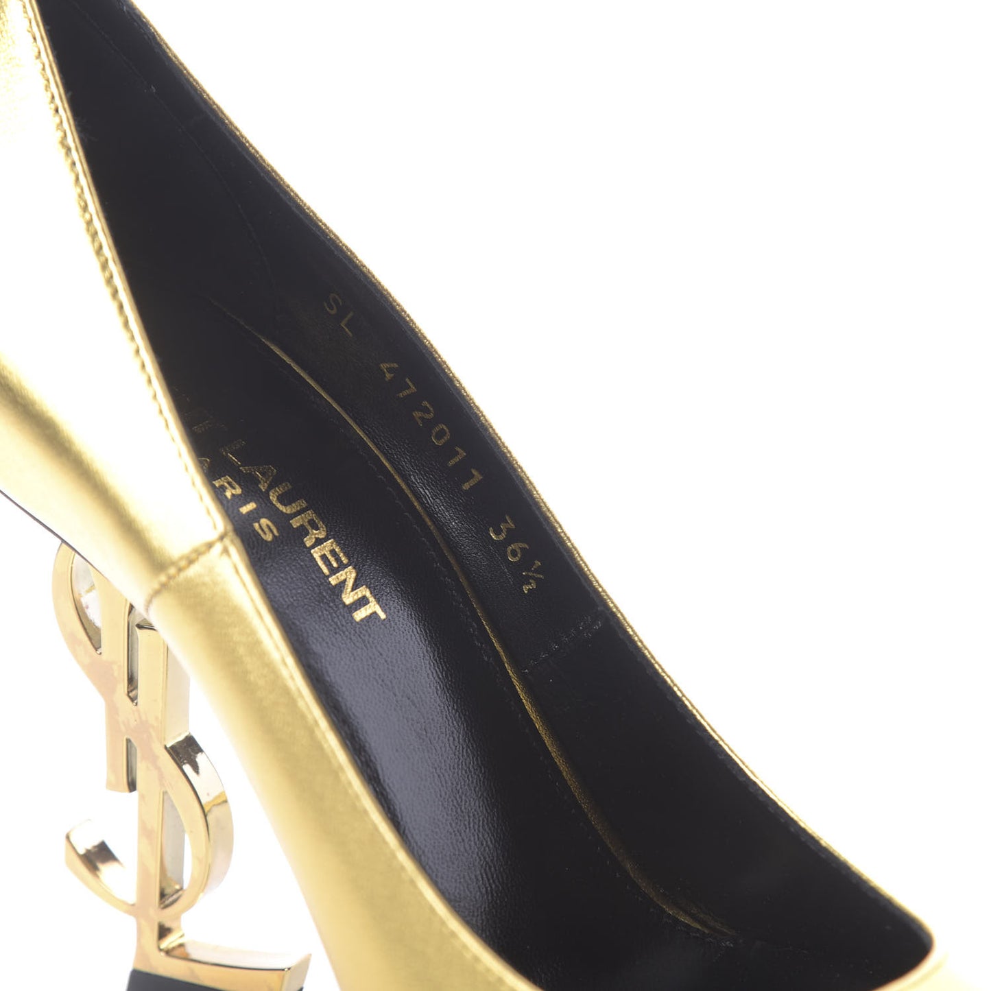 Calfskin Opyum 100 Pumps 36.5 Gold