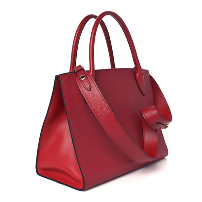 Prada Saffiano Cuir Calfskin Medium Monochrome Top Handle Tote Fuoco 3 of 11