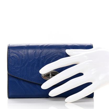 Mulberry Silky Calf Flower Embossed Darley Wallet Pigment Blue 2 of 8