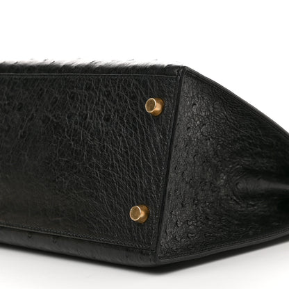 Hermes Ostrich Kelly Sellier 28 Black 10 of 18