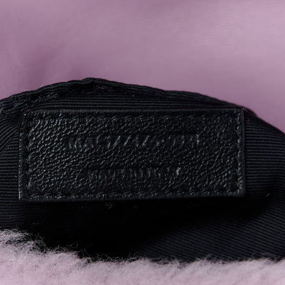Saint Laurent Merino Shearling Lambskin Quilted Small Loulou Puffer Monogram Chain Satchel Lila 8 of 11