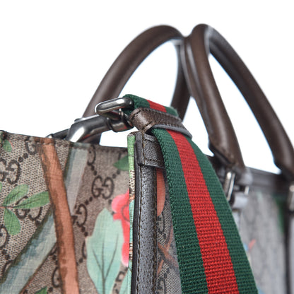 Gucci GG Supreme Monogram Tian Web Vertical Tote Beige Multicolor New Acero 10 of 15
