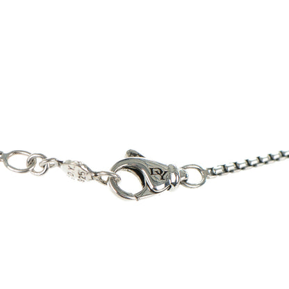 David Yurman Sterling Silver Pave Diamond Black Onyx 12mm Noblesse Pendant Necklace 6 of 7