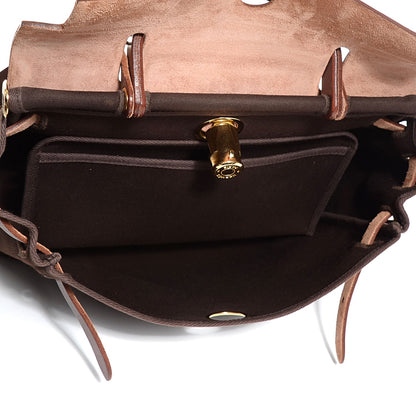 Hermes Vache Hunter Toile Herbag 30 PM Havane 6 of 13