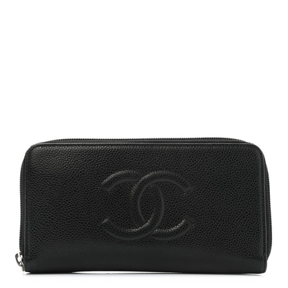 Chanel Caviar Large Timeless CC Zip Around Wallet Black 1 of 9