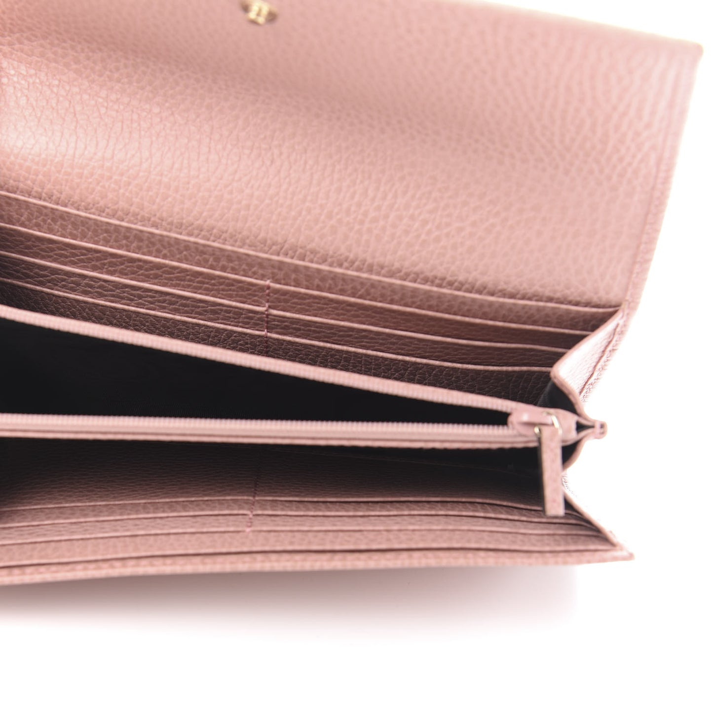 Dollar Calfskin Swing Continental Wallet Soft Pink