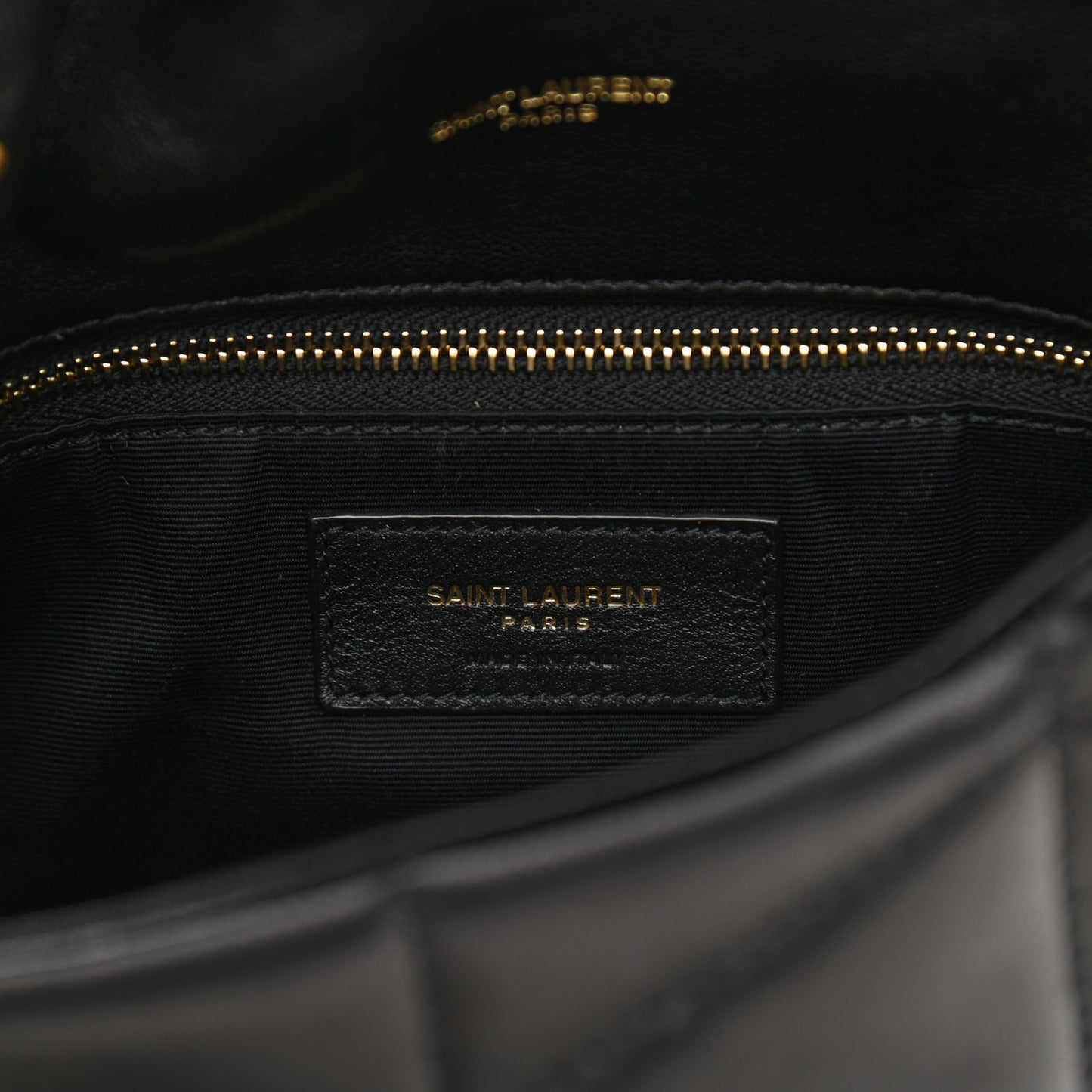 Lambskin Quilted Toy Loulou Puffer Monogram Chain Satchel Black