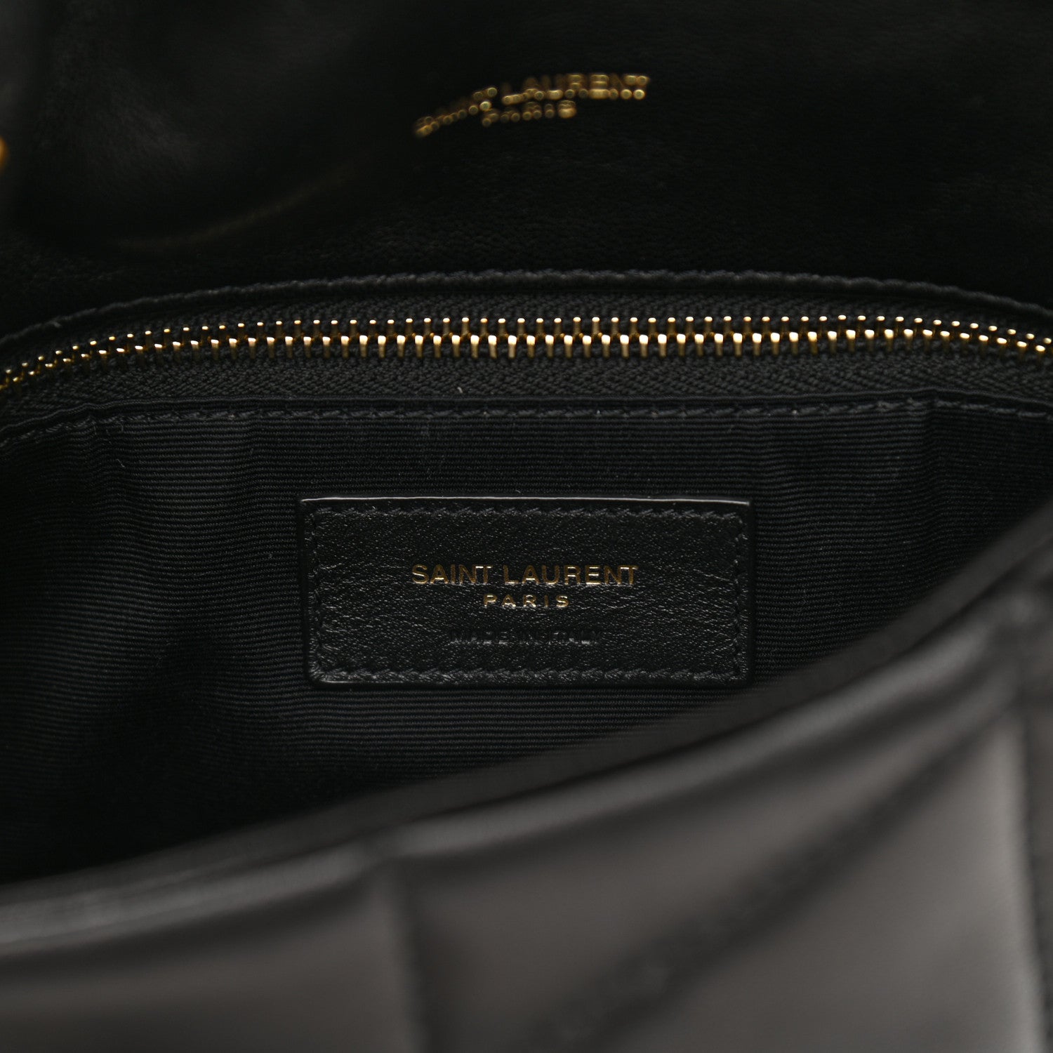 Saint Laurent Lambskin Quilted Toy Loulou Puffer Monogram Chain Satchel Black 7 of 11