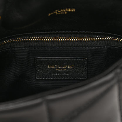 Saint Laurent Lambskin Quilted Toy Loulou Puffer Monogram Chain Satchel Black 7 of 11