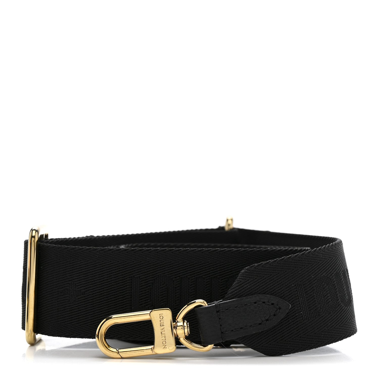 Louis Vuitton Nylon Empreinte Monogram Giant Bandouliere Strap with Coin Purse Black Beige 2 of 7