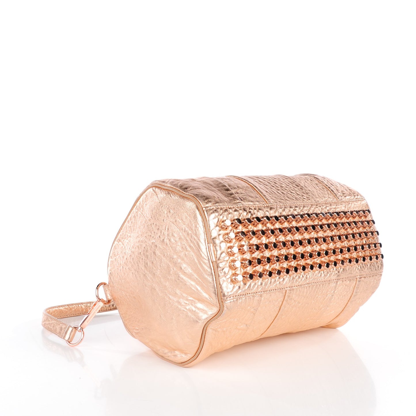 Metallic Pebbled Lambskin Rocco Rose Gold Hardware