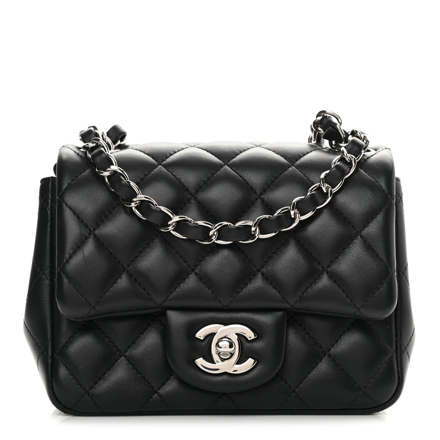 Chanel Lambskin Quilted Mini Square Flap Black 1 of 14