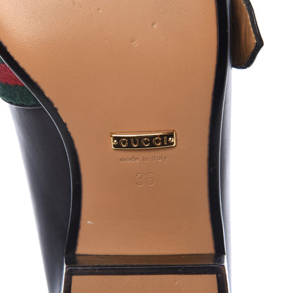Gucci Calfskin Web Womens Peyton Loafers 36 Black 7 of 9