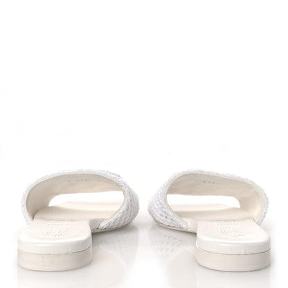 Chanel Crochet CC Mules Sandals 38 White 6 of 10