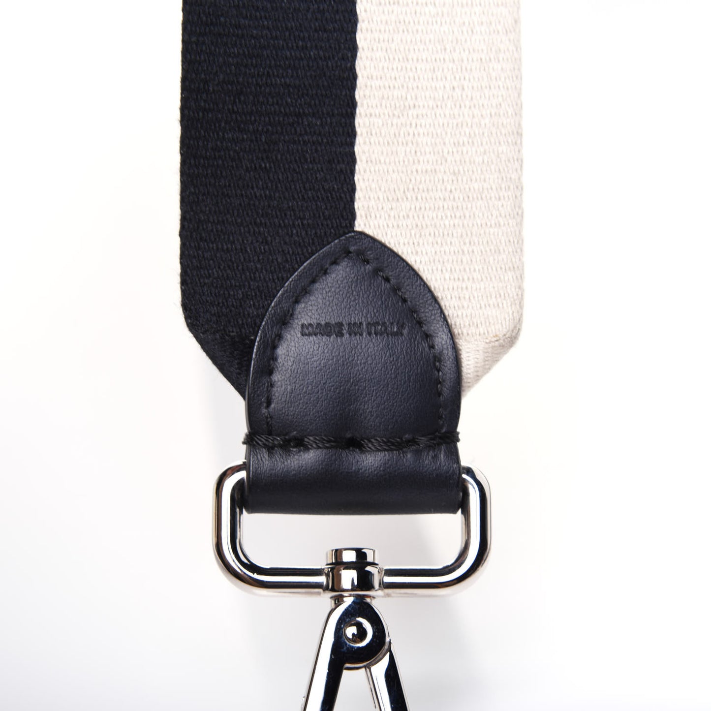 Canvas Calfskin Strap Black Beige