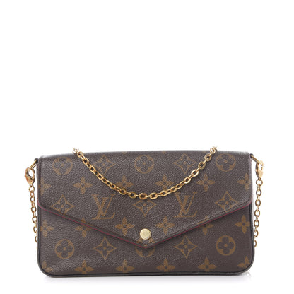 Louis Vuitton Monogram Pochette Felicie Chain Wallet Fuchsia 1 of 10