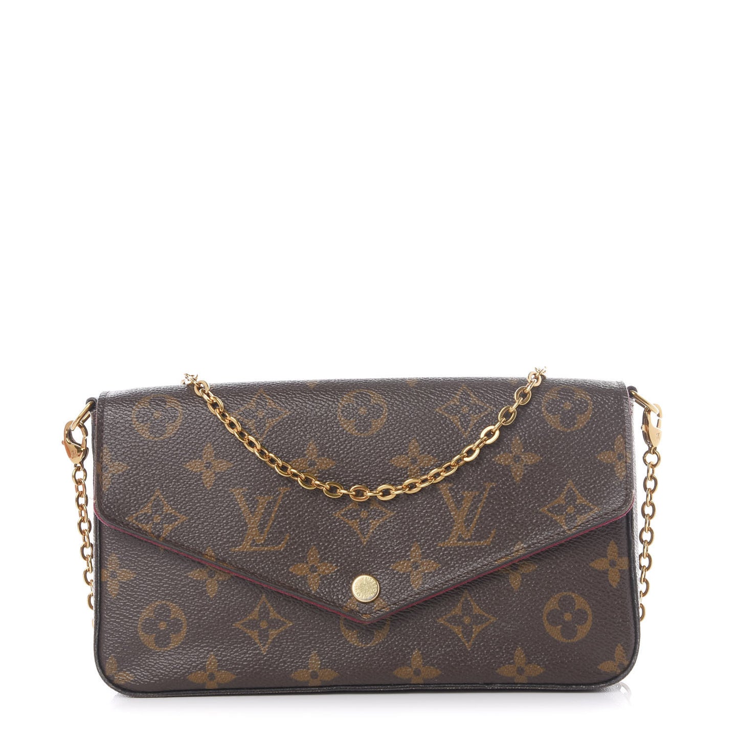 Monogram Pochette Felicie Chain Wallet Fuchsia