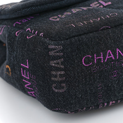 Chanel Denim Quilted Denim Mood Large Flap Black Multicolor 8 of 9