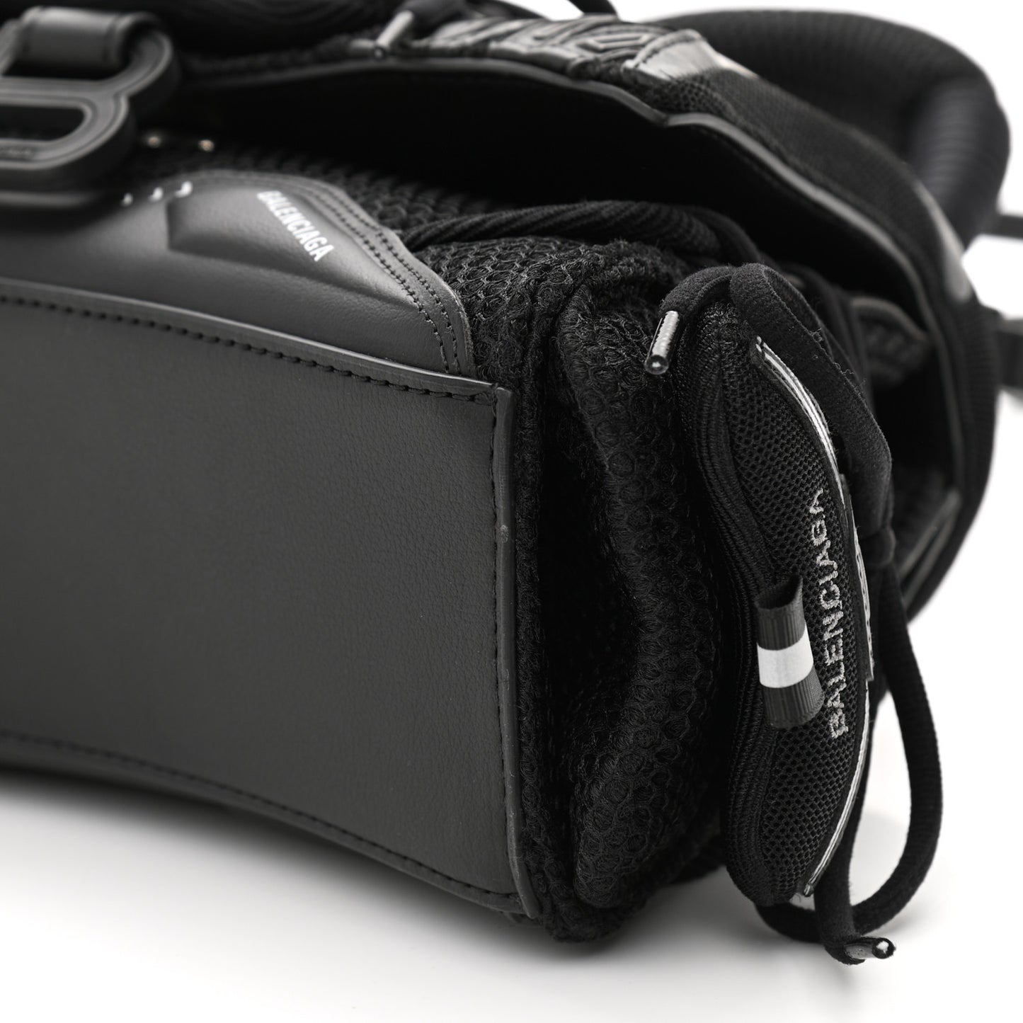 Faux Calfskin Fabric Small Sneakerhead Top Handle Bag Black