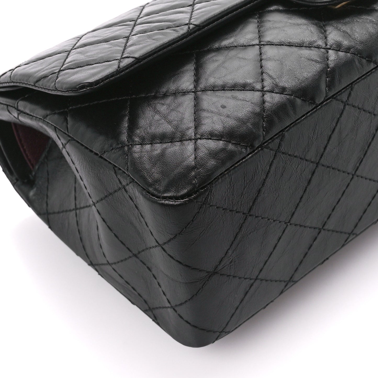 Aged Calfskin Quilted 2.55 Reissue 226 Flap Black