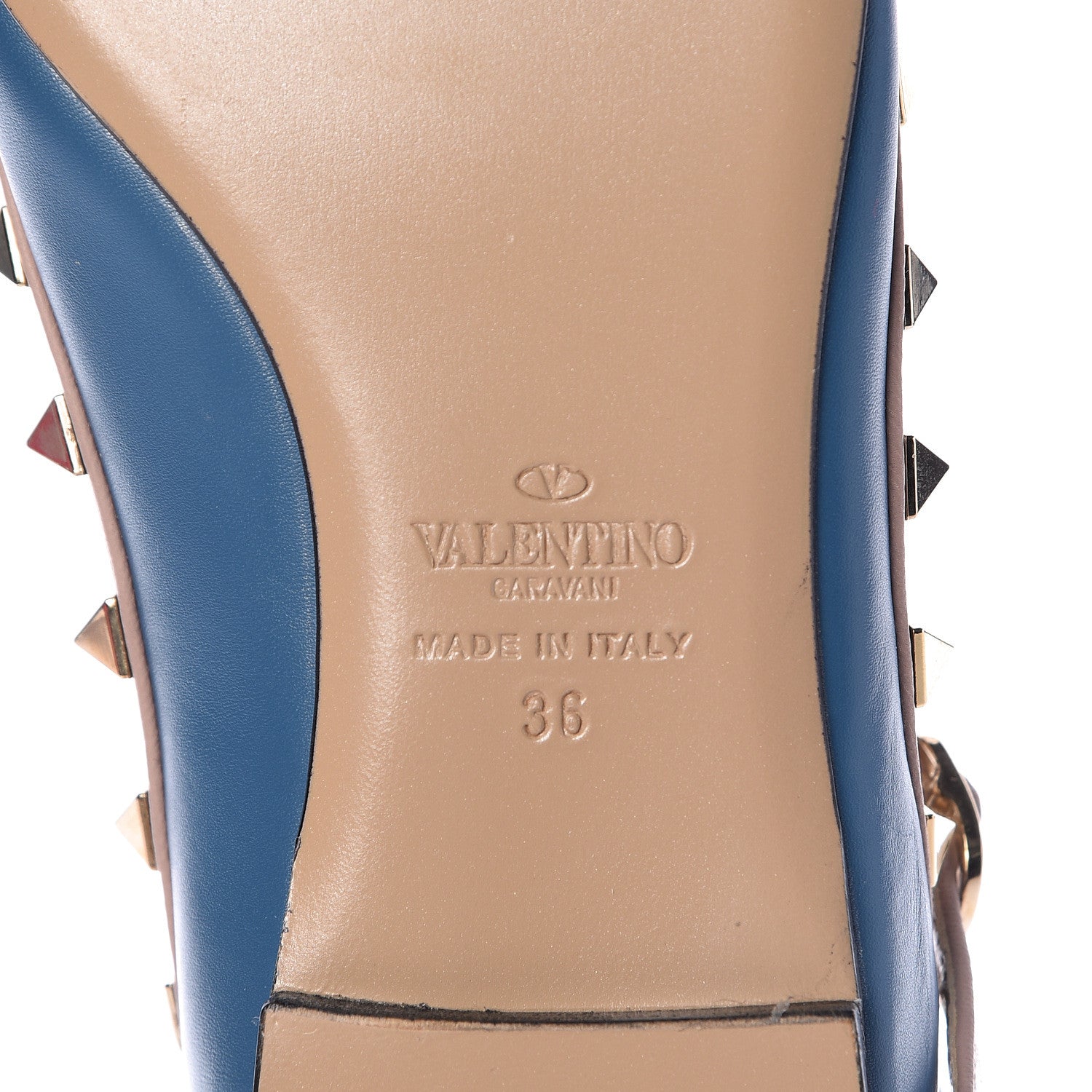 Valentino Garavani Nappa Rockstud Cage Ballerina Flats 36 Light Sapphire Poudre 6 of 13