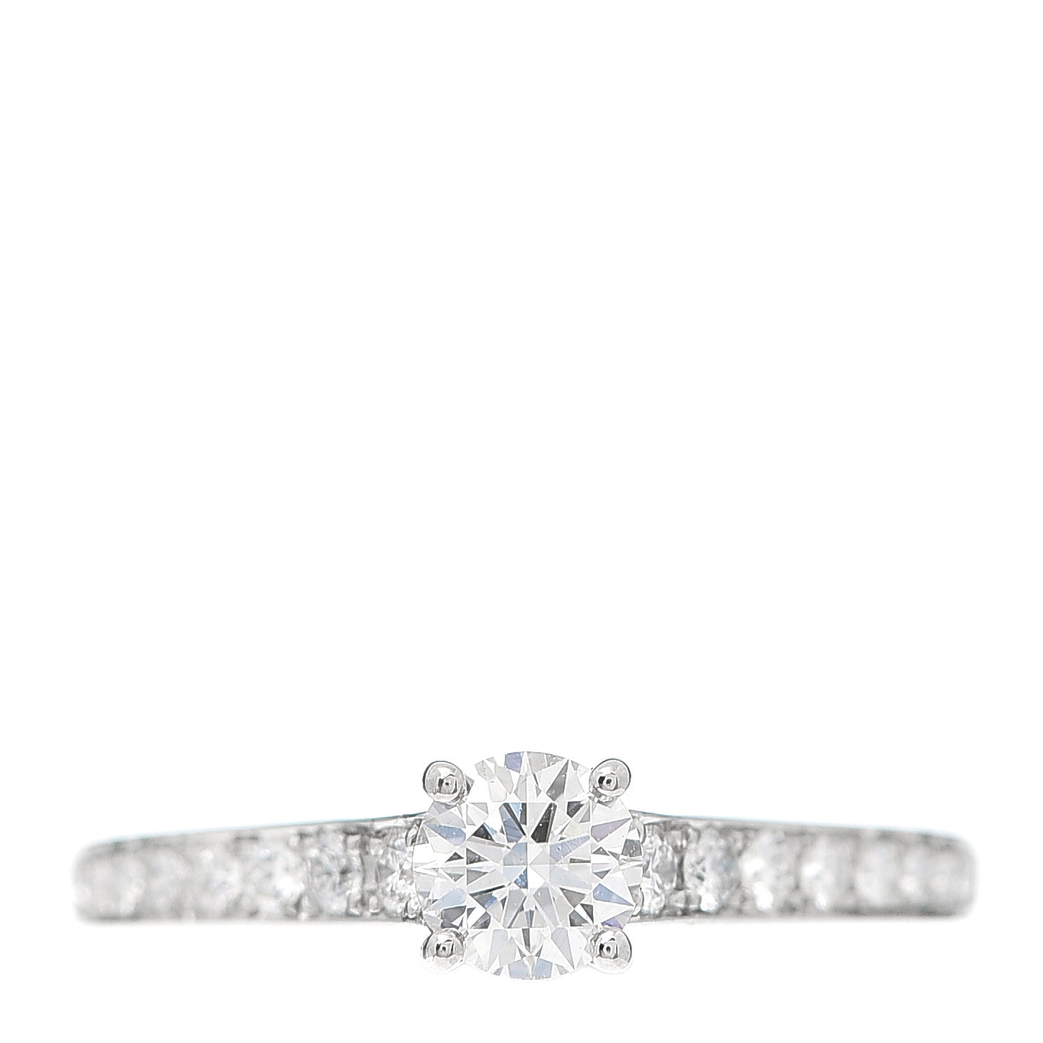Van Cleef & Arpels Platinum Diamond .32ct Romance Solitaire Ring 49 4.75 1 of 8