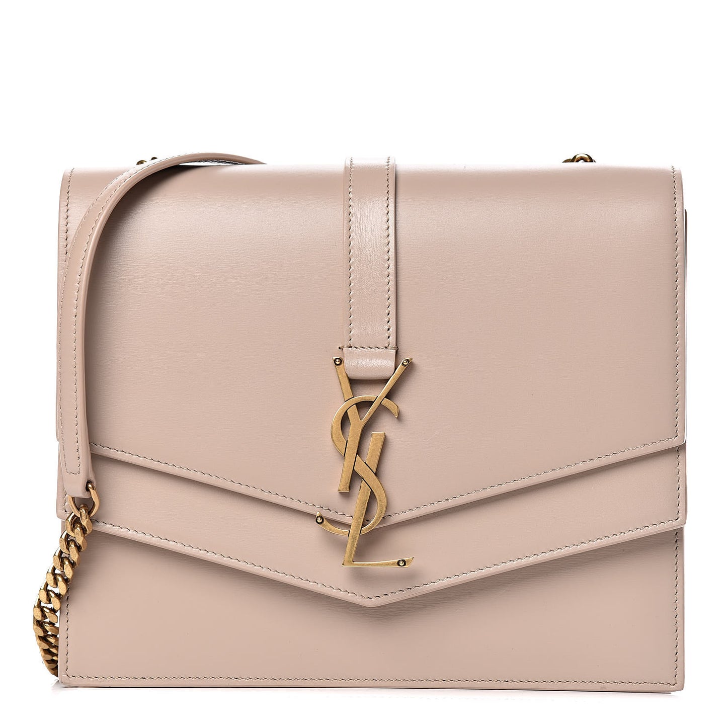 Smooth Calfskin Monogram Medium Sulpice Shoulder Bag Nude
