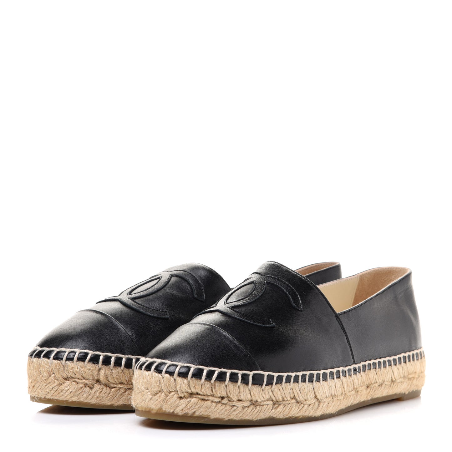 Lambskin CC Espadrilles 36 Black