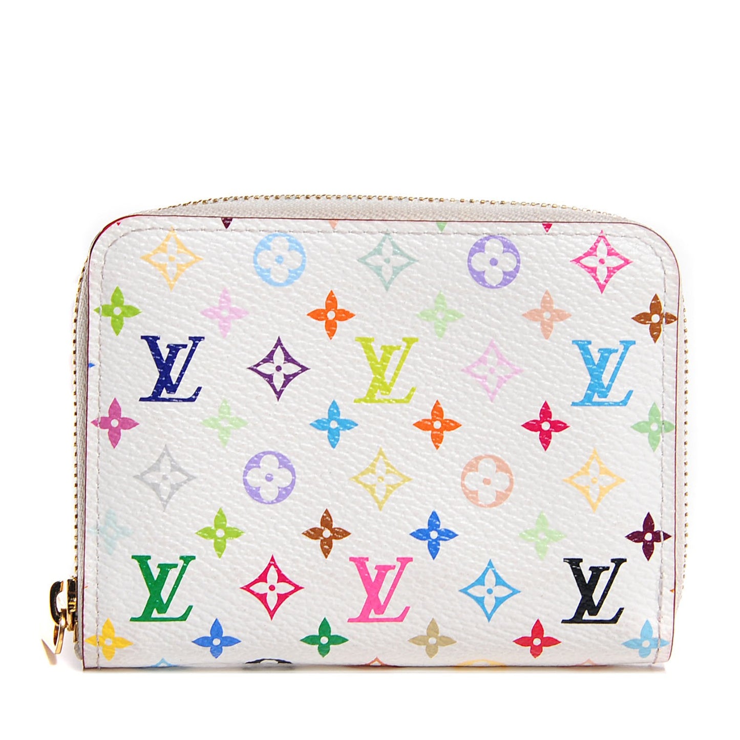 Monogram Multicolor Zippy Coin Purse Wallet White Litchi