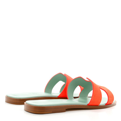 Hermes Suede Goatskin Oran Sandals 37 Rose Sorbet 4 of 9