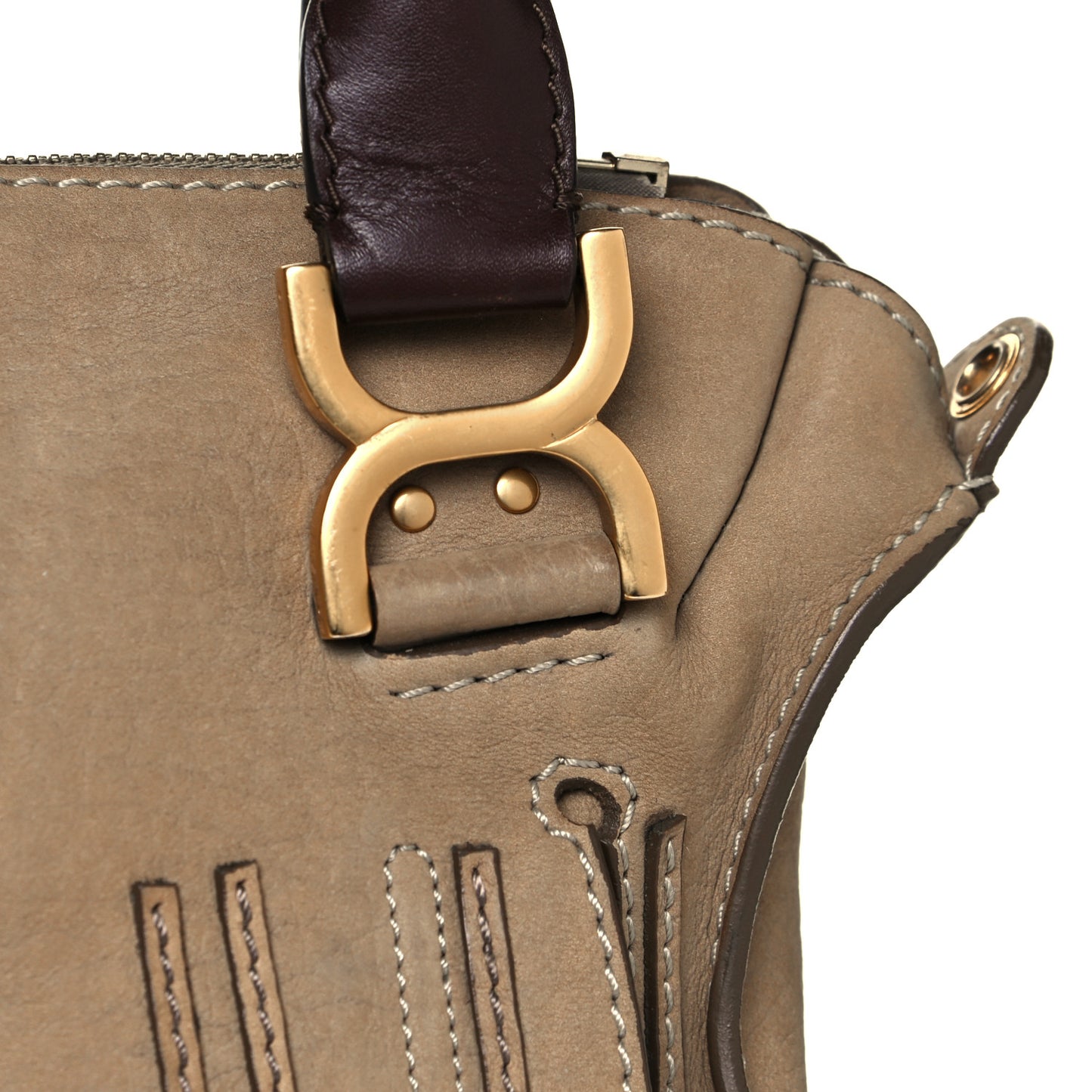 Nubuck Medium Marcie Satchel Greige