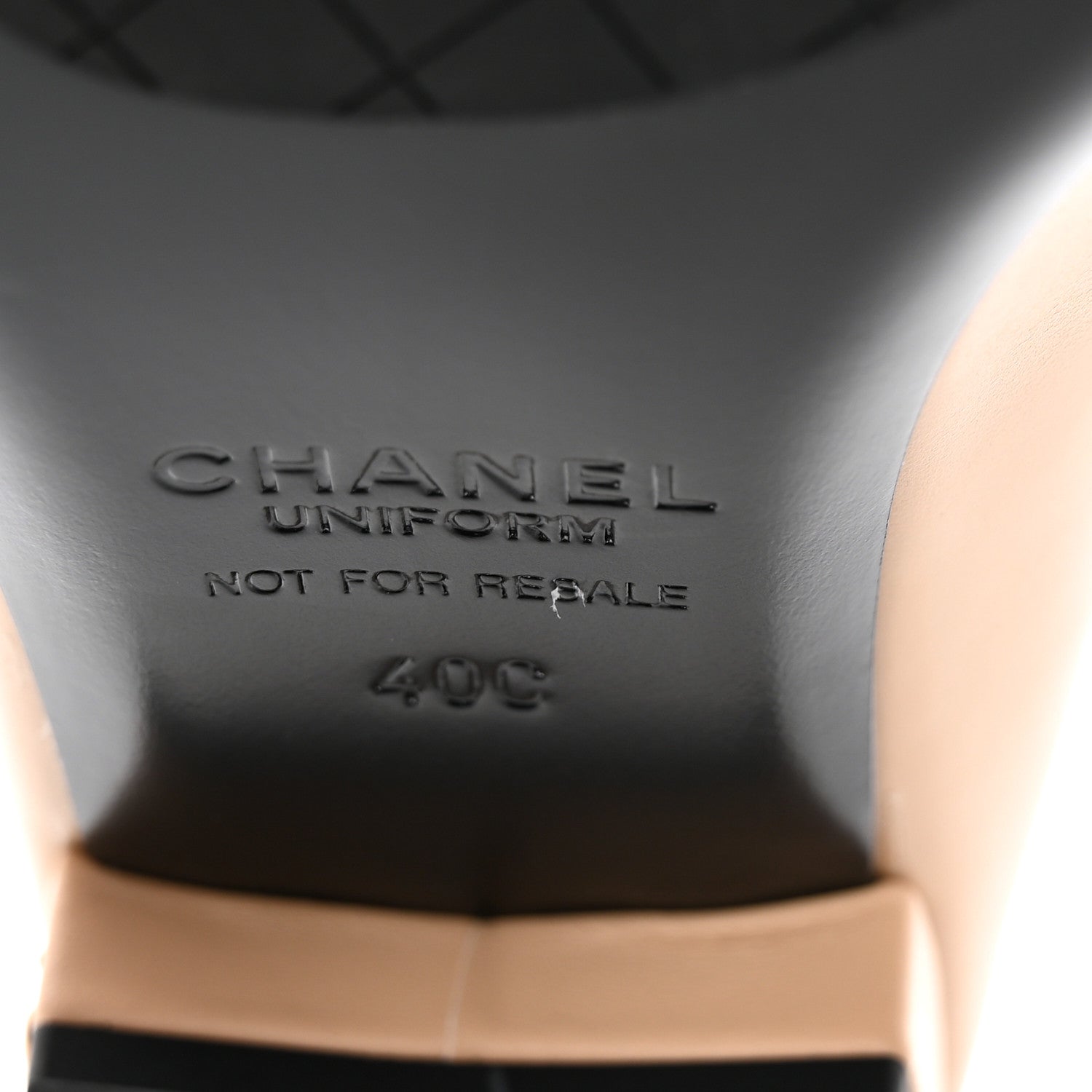Chanel Lambskin Cap Toe CC Uniform Ballerina Flats 40 Beige Black 9 of 12