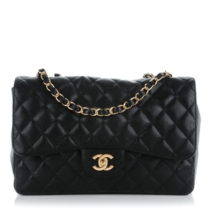 Chanel Caviar Quilted Jumbo Single Flap Black 1 of 10
