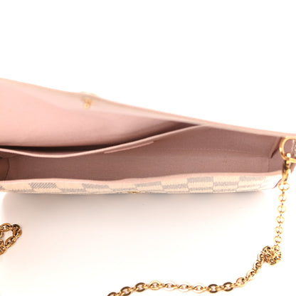 Louis Vuitton Damier Azur Calfskin Pochette Felicie Eau de Rose 5 of 10