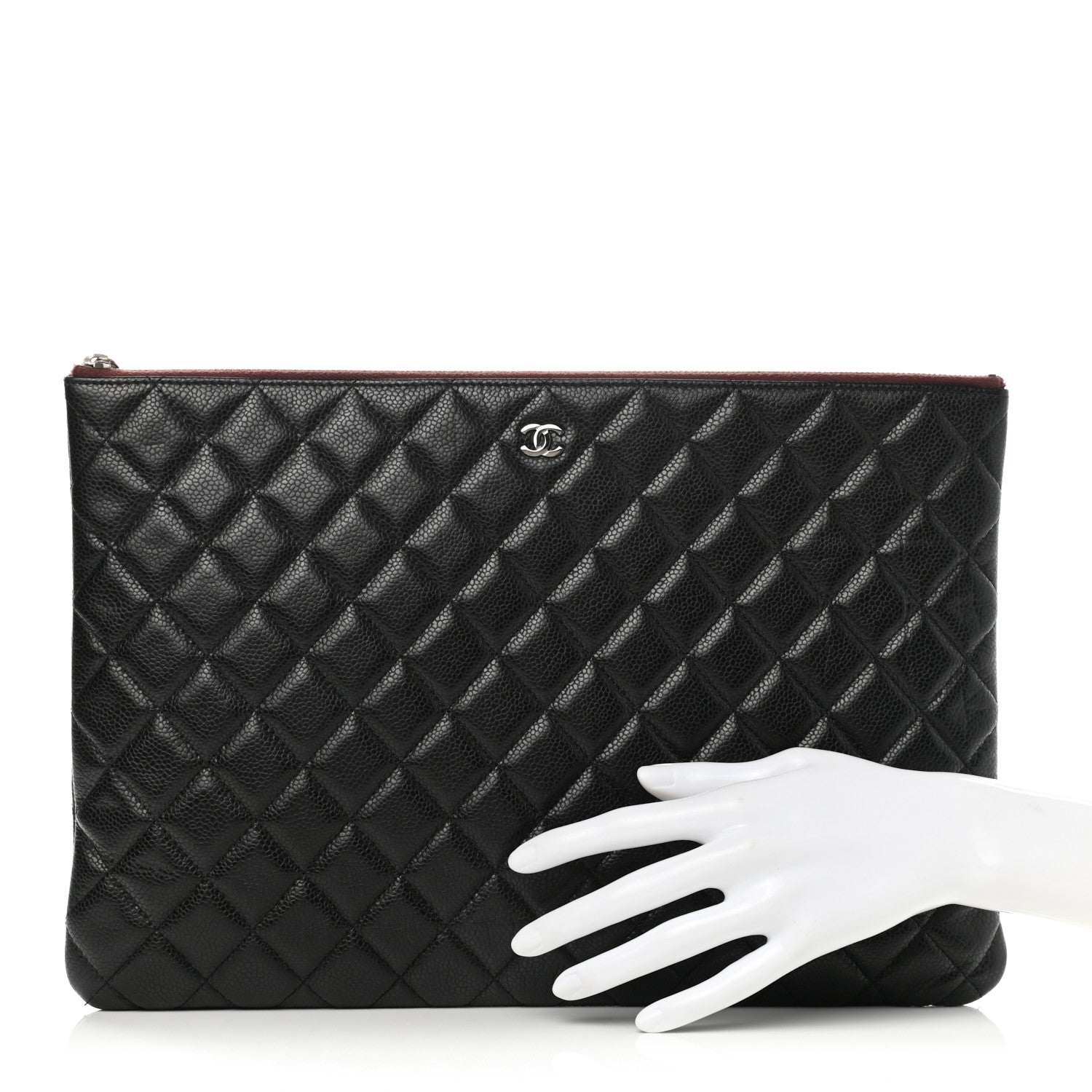 Chanel Caviar Quilted Large Cosmetic Case Black 2 of 7