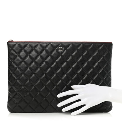 Chanel Caviar Quilted Large Cosmetic Case Black 2 of 7